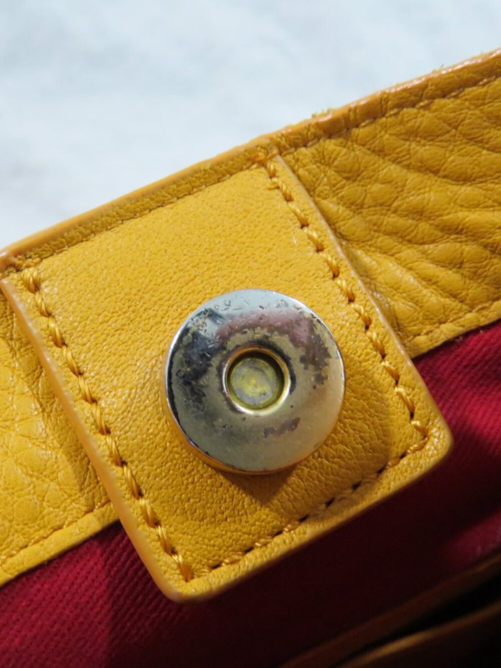 Hammitt Oliver Embossed Leather Tote Bag Yellow Golden Stud Detail, Dust Bag - Picture 10 of 16